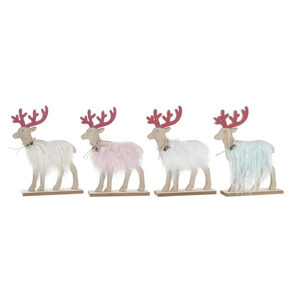 Χριστουγεννιάτικο Στολίδι DKD Home Decor πολυεστέρας MDF Τάρανδος (23 x 5 x 16 cm) (4 Μονάδες)
