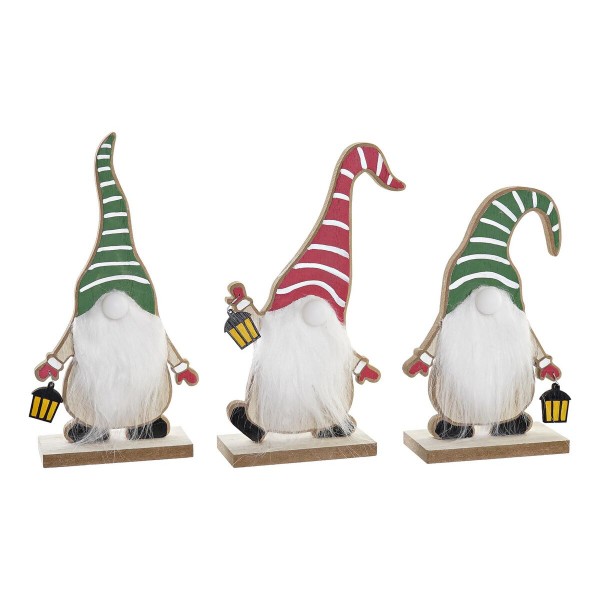 Φωτεινή διακόσμηση DKD Home Decor Χριστουγεννιάτικο στεφάνι Φυσικό Κόκκινο Πράσινο (10 x 5 x 22 cm) (3 Μονάδες)