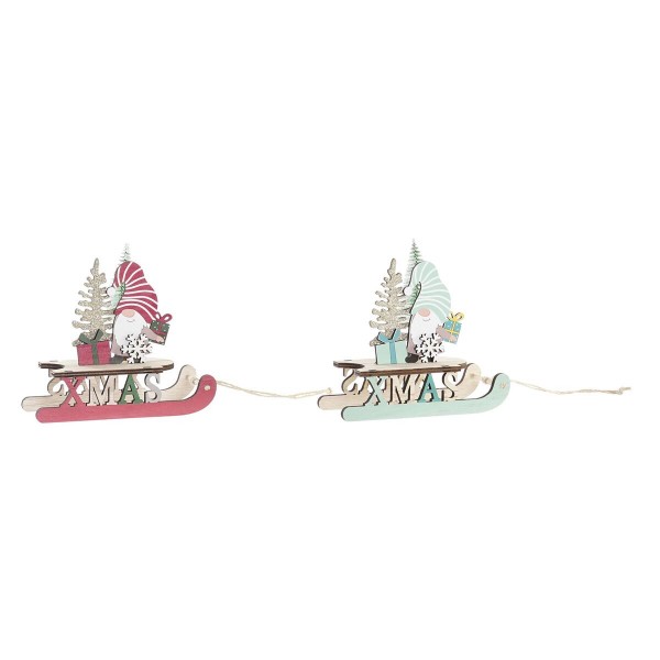 Διακόσμηση DKD Home Decor Ξύλο Έλκηθρο (15 x 6 x 15 cm) (x2)