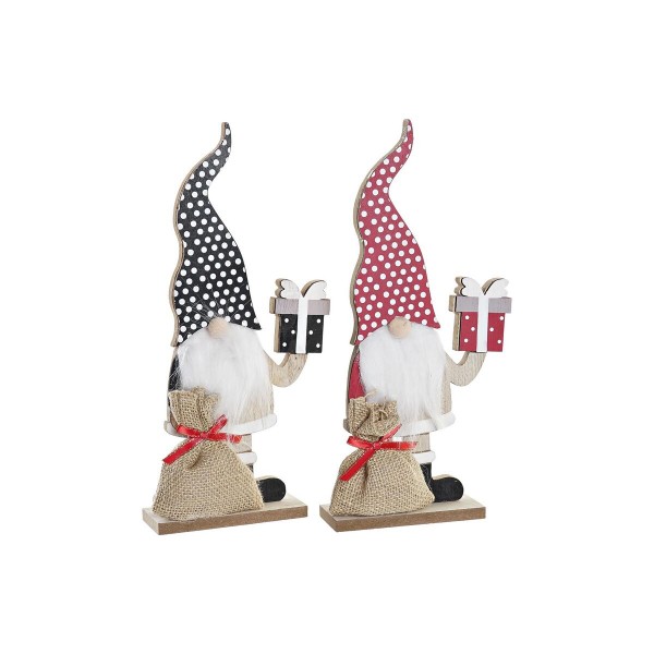 Χριστουγεννιάτικο Στολίδι DKD Home Decor Ξύλο πολυεστέρας Άη Βασίλης (13 x 5 x 31 cm) (x2)