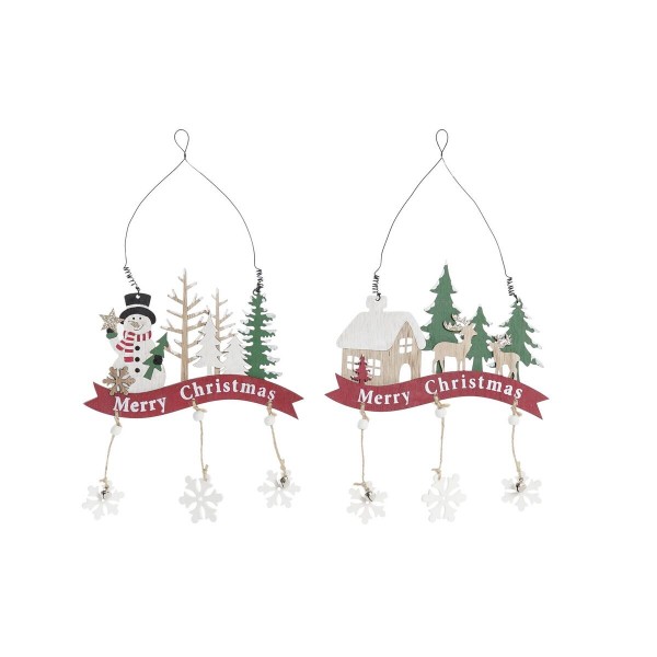 Χριστουγεννιάτικο Στολίδι DKD Home Decor Ξύλο (20 x 2 x 35 cm) (x2)