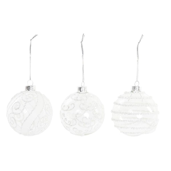 Χριστουγεννιάτικο Στολίδι DKD Home Decor Κρυστάλλινο Γκλίτερ (8 x 8 x 8 cm) (3 Μονάδες)