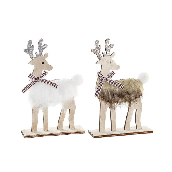 Διακόσμηση DKD Home Decor Ξύλο πολυεστέρας Τάρανδος (10 x 4 x 15 cm) (x2)