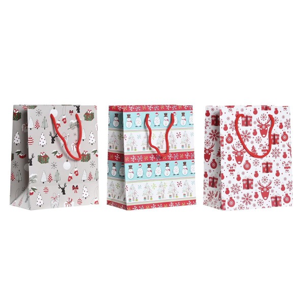 Τσάντα Χριστουγέννων DKD Home Decor χαρτί (26 x 13 x 32 cm) (3 Μονάδες)