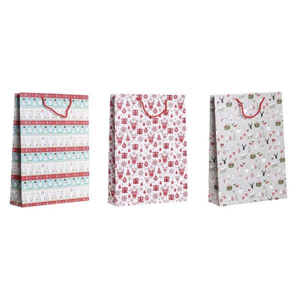 Τσάντα Χριστουγέννων DKD Home Decor χαρτί (33 x 10 x 46 cm) (3 Μονάδες)