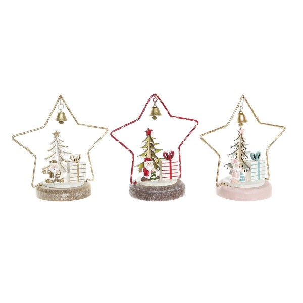 Χριστουγεννιάτικο Στολίδι DKD Home Decor MDF Αστέρι (13 x 7 x 14 cm) (3) (3 Μονάδες)