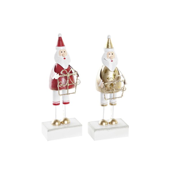 Χριστουγεννιάτικο Στολίδι DKD Home Decor Μέταλλο Άη Βασίλης (7 x 4 x 20 cm) (x2)