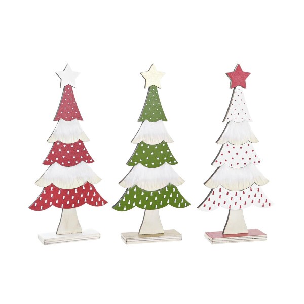 Χριστουγεννιάτικο Στολίδι DKD Home Decor Δέντρο Ξύλο πολυεστέρας (16 x 5 x 35 cm) (3) (3 Μονάδες)
