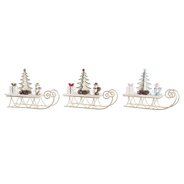 Χριστουγεννιάτικο Στολίδι DKD Home Decor Μέταλλο MDF (19 x 6 x 14 cm) (3) (3 Μονάδες)