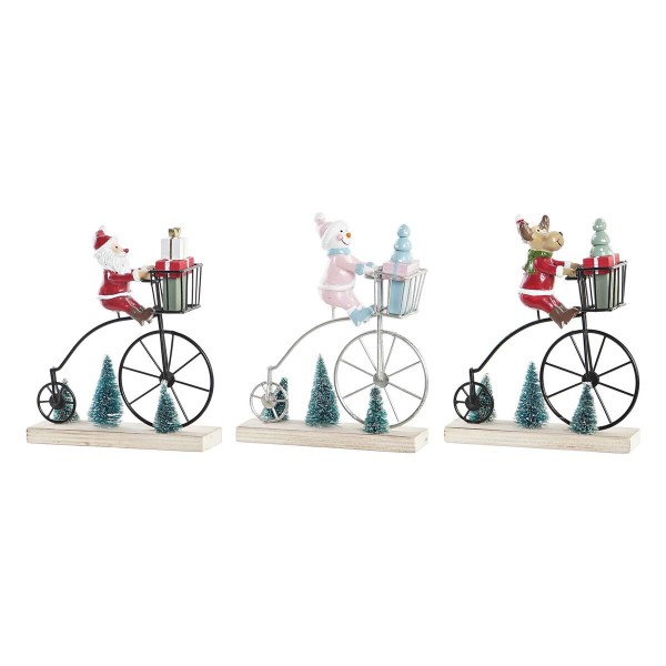 Χριστουγεννιάτικο Στολίδι DKD Home Decor Ποδήλατο Μέταλλο MDF (3) (13 x 4 x 16 cm) (3 Μονάδες)