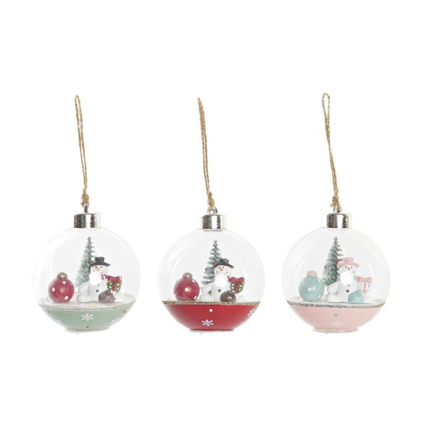 Χριστουγεννιάτικο Στολίδι DKD Home Decor Κρυστάλλινο (8 x 8 x 8 cm) (3 Μονάδες)