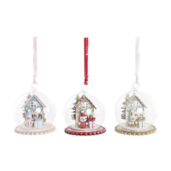 Χριστουγεννιάτικο Στολίδι DKD Home Decor Κρυστάλλινο (8 x 8 x 9 cm) (3 Μονάδες)