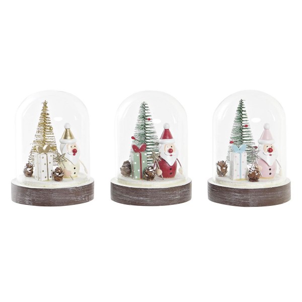Χριστουγεννιάτικο Στολίδι DKD Home Decor MDF (3) (9 x 9 x 12 cm) (3 Μονάδες)