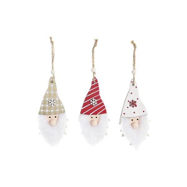 Χριστουγεννιάτικο Στολίδι DKD Home Decor Ξύλο Άη Βασίλης (17 x 11 x 32 cm) (3 Μονάδες)