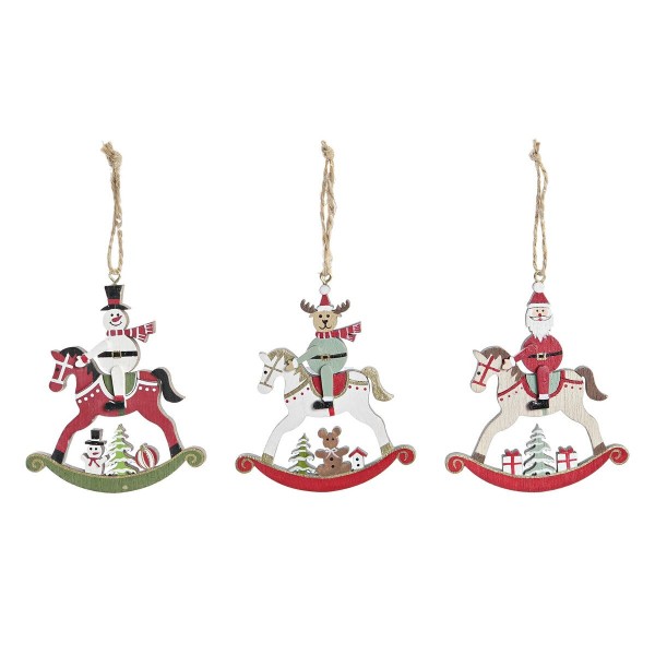 Χριστουγεννιάτικο Στολίδι DKD Home Decor Ξύλο Άη Βασίλης (17 x 11 x 32 cm) (3 Μονάδες)
