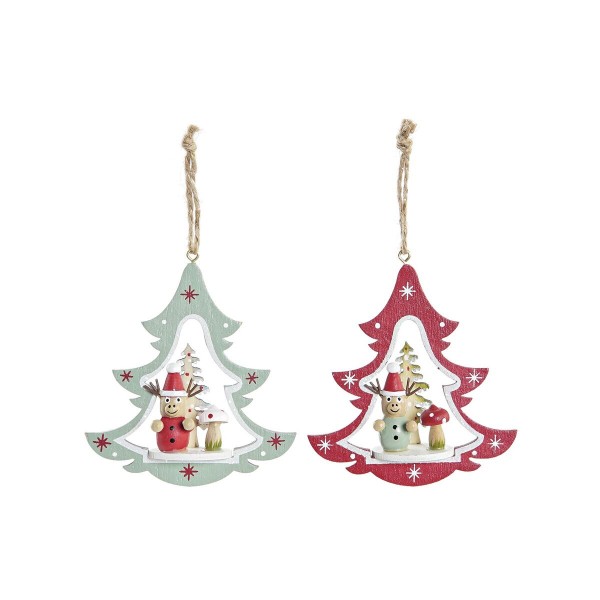 Χριστουγεννιάτικο Στολίδι DKD Home Decor Ξύλο MDF (17 x 11 x 32 cm) (3 Μονάδες)