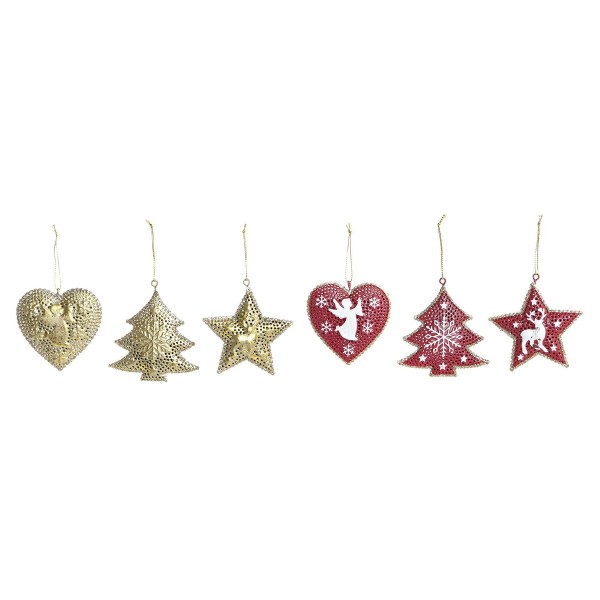Χριστουγεννιάτικα Στολίδια DKD Home Decor Μέταλλο Ξύλο (22 x 9 x 2 cm) (x2)