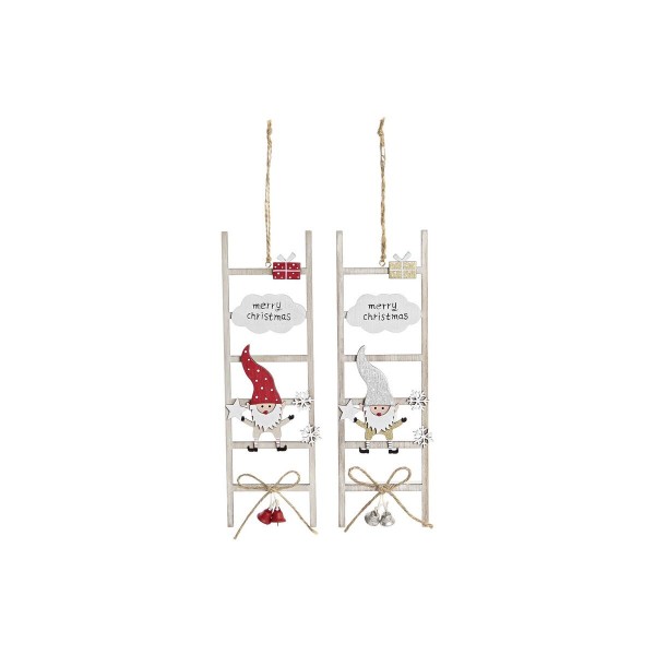 Χριστουγεννιάτικο Στολίδι DKD Home Decor Ξύλο Σκάλα (7 x 1 x 22 cm) (x2)