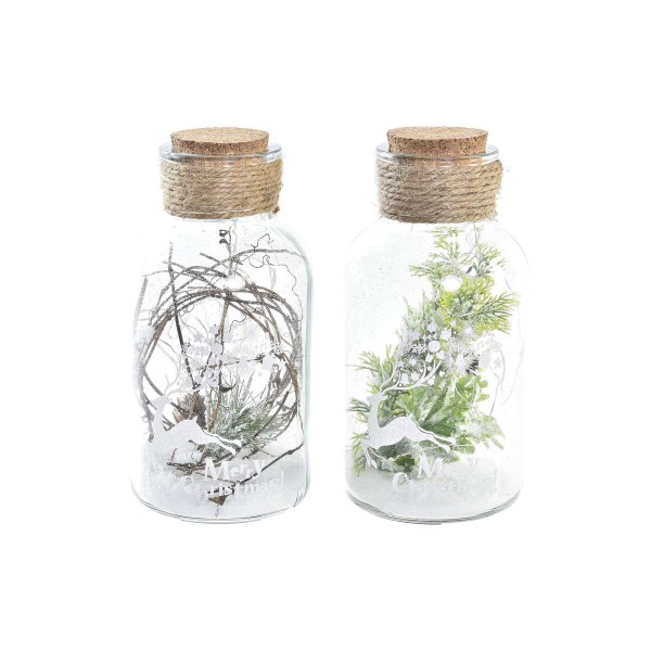 Φωτεινή διακόσμηση DKD Home Decor Χριστουγεννιάτικο στεφάνι (x2) (10 x 10 x 22 cm)