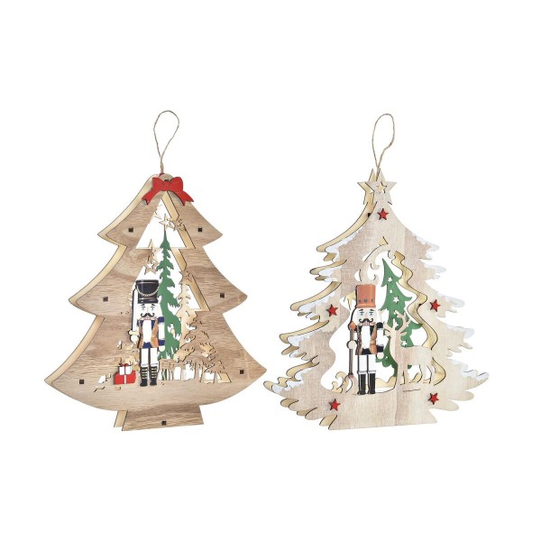 Χριστουγεννιάτικο Στολίδι DKD Home Decor Ξύλο (27 x 3 x 29 cm) (x2)