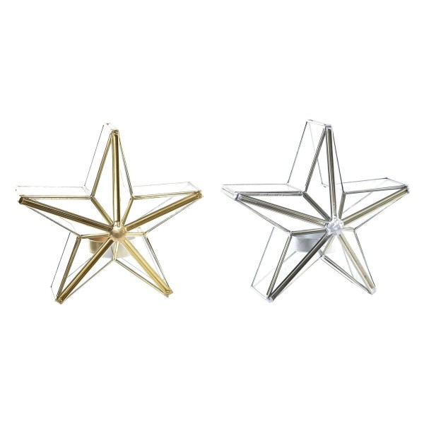 Κηροπήγιο DKD Home Decor Αστέρι (x2) (16 x 8 x 16 cm)