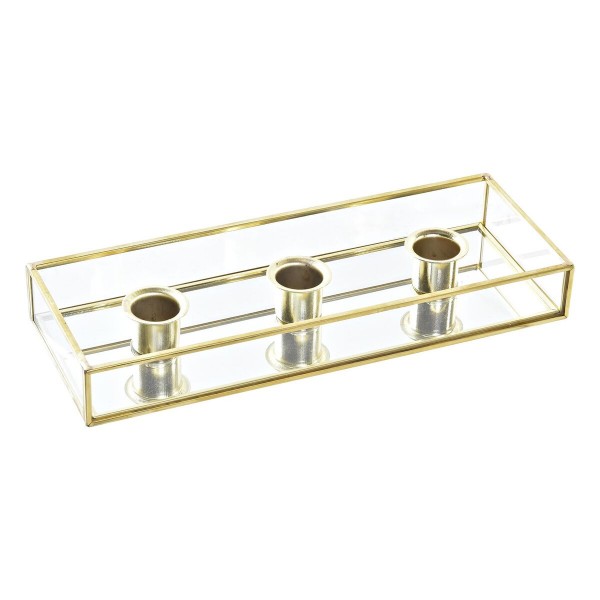 Κεντρικό Τραπεζιού DKD Home Decor Χριστουγεννιάτικο στεφάνι Κρυστάλλινο Μέταλλο (24 x 9 x 3 cm)