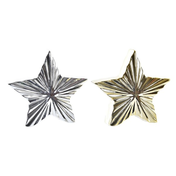 Διακόσμηση DKD Home Decor Πορσελάνη Αστέρι (19 x 5 x 17 cm) (x2)