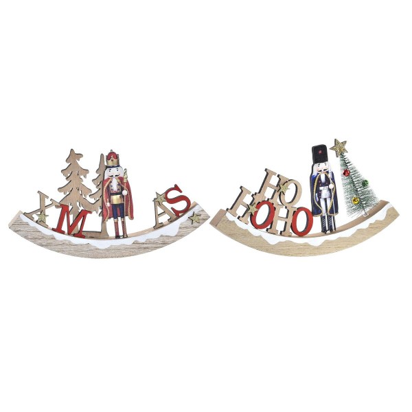 Χριστουγεννιάτικο Στολίδι DKD Home Decor Ξύλο Καρυοθραύστης (21 x 2 x 12 cm) (x2)
