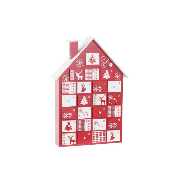 Εορταστικό Ημερολόγιο DKD Home Decor Με συρτάρια Σπίτι Ξύλο MDF (27 x 7 x 38 cm)