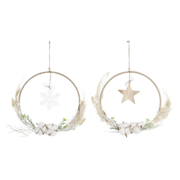 Χριστουγεννιάτικο Στολίδι DKD Home Decor Φως LED Αστέρι (x2) (30 x 2 x 30 cm)