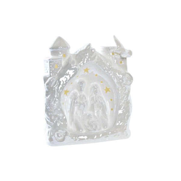 Χριστουγεννιάτικο Βηθλεέμ DKD Home Decor Φως LED Πορσελάνη Λευκό (16,5 x 9,5 x 18 cm)
