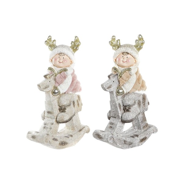 Χριστουγεννιάτικο Στολίδι DKD Home Decor Άλογο Μαγνήσιο (33,5 x 18,5 x 56 cm) (x2)