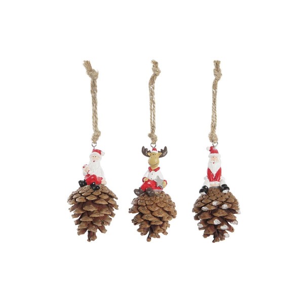 Χριστουγεννιάτικο Στολίδι DKD Home Decor Ανανάς Ρητίνη (5 x 5 x 9 cm) (3 Μονάδες)