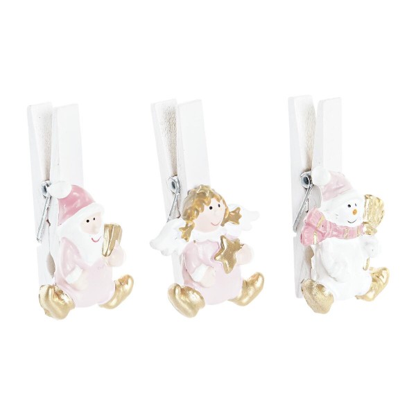 Χριστουγεννιάτικα Στολίδια DKD Home Decor Σφιγκτήρες Ξύλο MDF (3 x 1 x 5 cm) (3 Μονάδες)