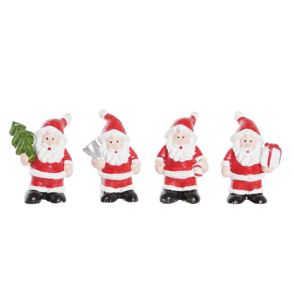 Χριστουγεννιάτικο Στολίδι DKD Home Decor Ρητίνη Άη Βασίλης (3,5 x 2,5 x 4 cm) (4 Μονάδες)