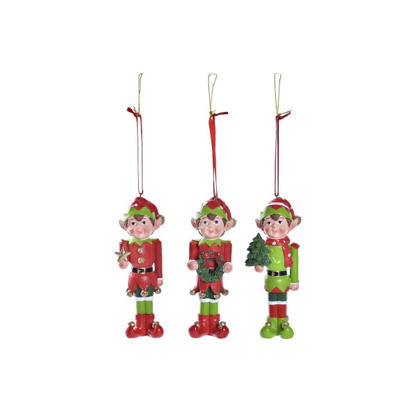 Χριστουγεννιάτικο Στολίδι DKD Home Decor Ρητίνη Ξωτικό (5 x 4 x 14 cm) (3 Μονάδες)