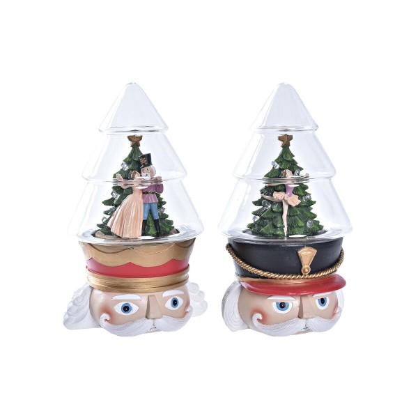 Φωτεινή διακόσμηση DKD Home Decor Χριστουγεννιάτικο στεφάνι Κόκκινο Λευκό (15 x 13,5 x 24 cm) (x2)