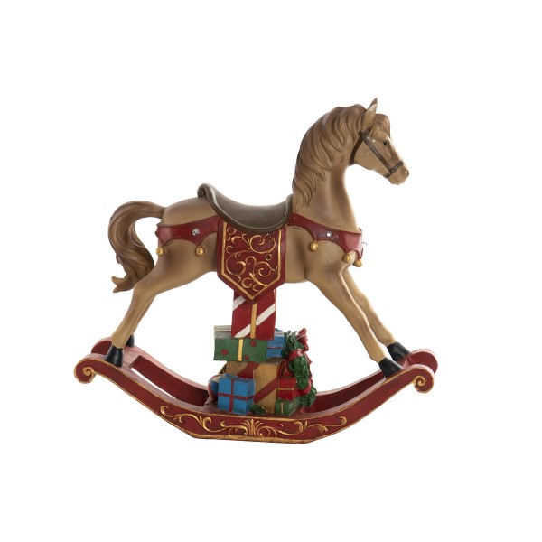 Χριστουγεννιάτικο Στολίδι DKD Home Decor Άλογο Ρητίνη (34 x 10 x 32 cm)