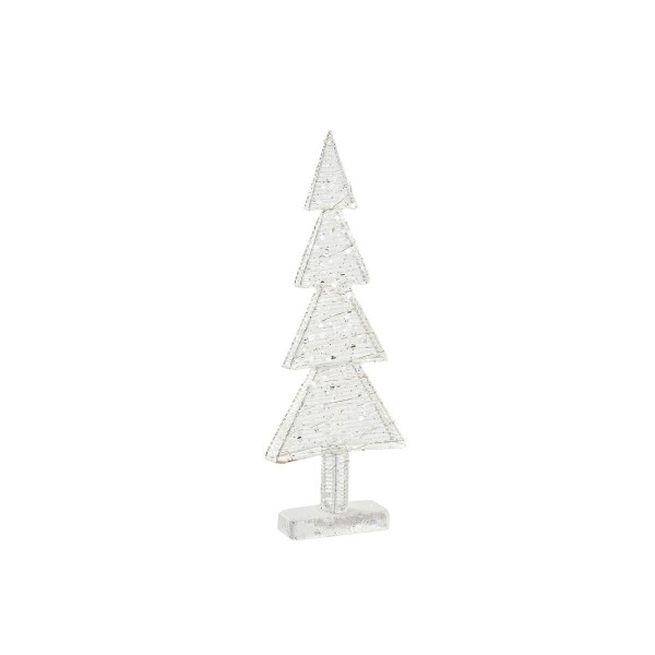 Φωτεινή διακόσμηση DKD Home Decor Χριστουγεννιάτικο στεφάνι Λευκό (18 x 6 x 50 cm)