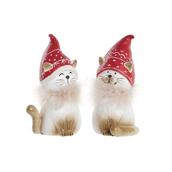 Χριστουγεννιάτικο Στολίδι DKD Home Decor Ρητίνη Γάτα (9 x 6 x 15,5 cm) (x2)
