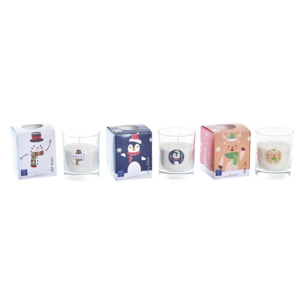 Κερί DKD Home Decor Χριστουγεννιάτικο στεφάνι Χιονάνθρωπος (3 Μονάδες)