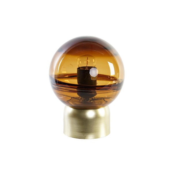 Φωτεινή διακόσμηση DKD Home Decor Χριστουγεννιάτικο στεφάνι Χρυσό Κεχριμπάρι (14 x 14 x 20 cm)