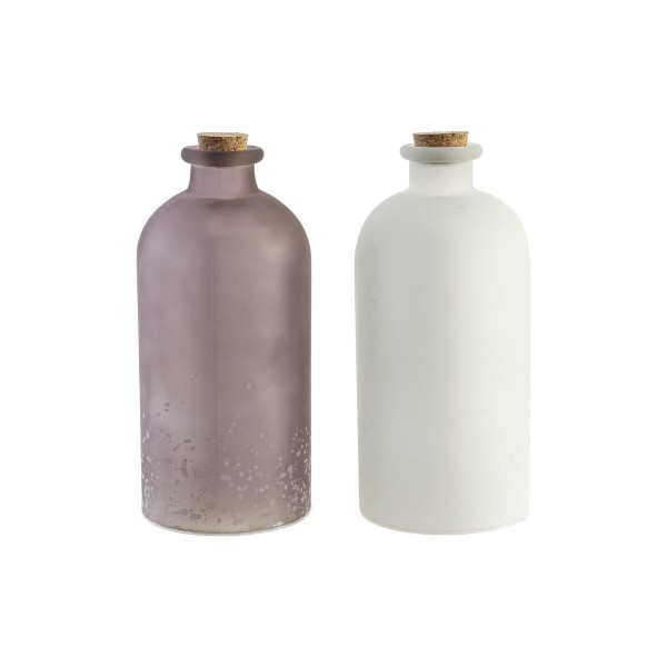 Φωτεινή διακόσμηση DKD Home Decor Χριστουγεννιάτικο στεφάνι Καφέ Λευκό (11 x 11 x 25 cm) (x2)