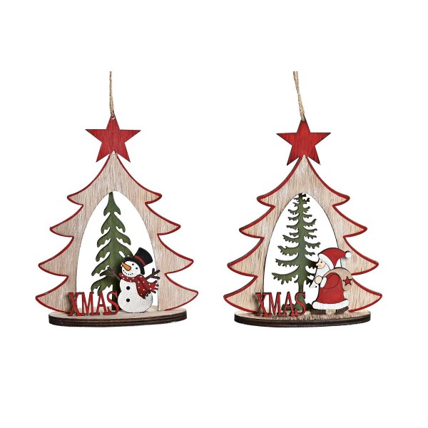 Χριστουγεννιάτικο Στολίδι DKD Home Decor Ξύλο (x2) (14 x 6 x 18 cm)