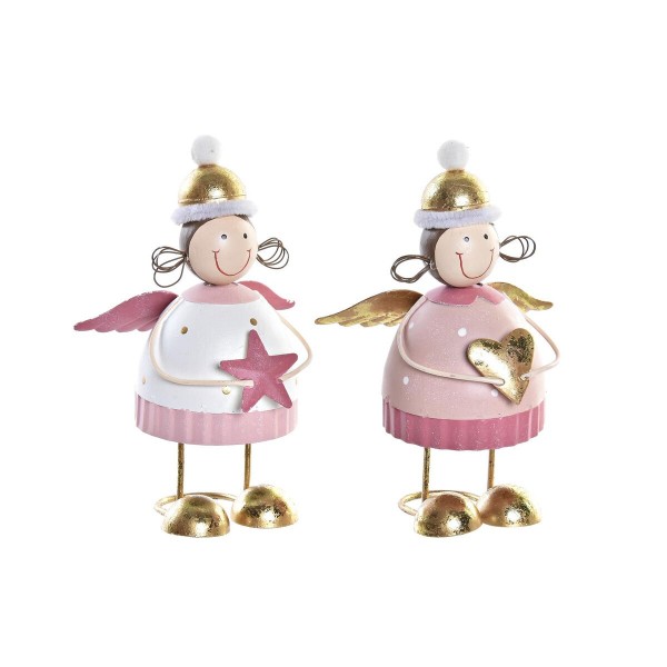 Χριστουγεννιάτικο Στολίδι DKD Home Decor Μέταλλο Νεράιδα (9 x 6,5 x 14 cm) (x2)