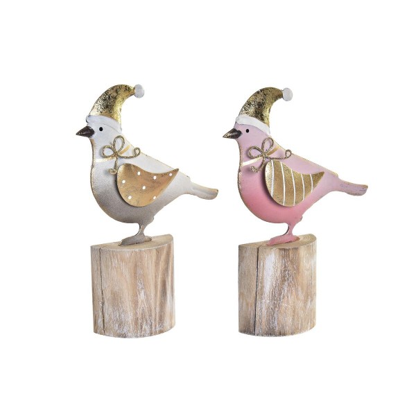Χριστουγεννιάτικο Στολίδι DKD Home Decor Μέταλλο Fugl (12,5 x 3 x 17,5 cm) (x2)