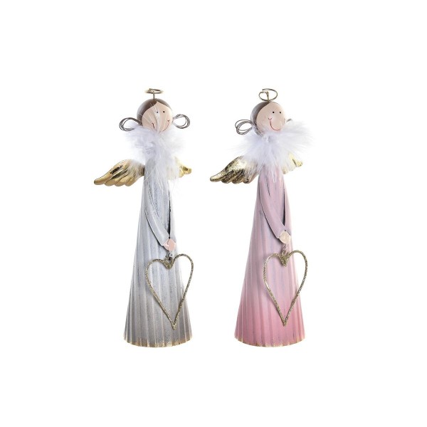 Χριστουγεννιάτικο Στολίδι DKD Home Decor Μέταλλο Άγγελος (9 x 5,5 x 20 cm) (x2)