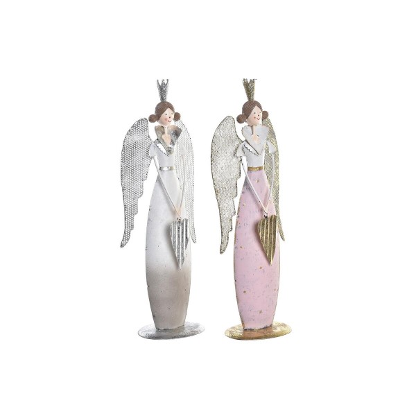 Χριστουγεννιάτικο Στολίδι DKD Home Decor Μέταλλο Άγγελος (11,5 x 7 x 34,5 cm) (x2)