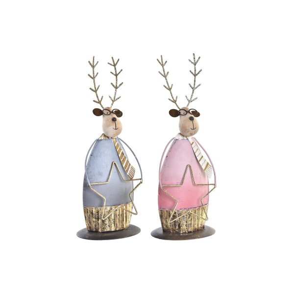 Χριστουγεννιάτικο Στολίδι DKD Home Decor Μέταλλο Τάρανδος (8 x 6 x 22,5 cm) (x2)