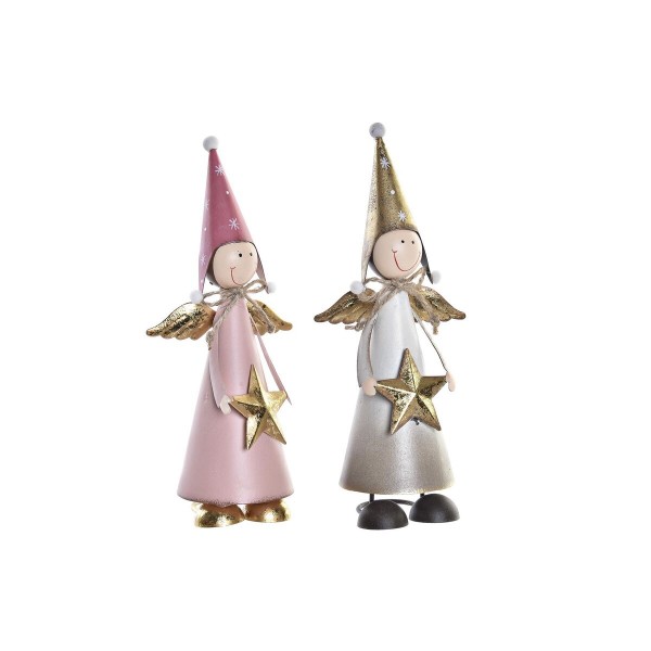 Χριστουγεννιάτικο Στολίδι DKD Home Decor Μέταλλο Νεράιδα (8,5 x 7 x 22 cm) (x2)